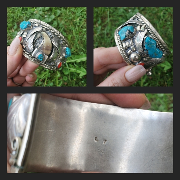 Rare Antique all natural Roysten/Cerrillios Turquoise Sterling Necklace. - Picture 6 of 15